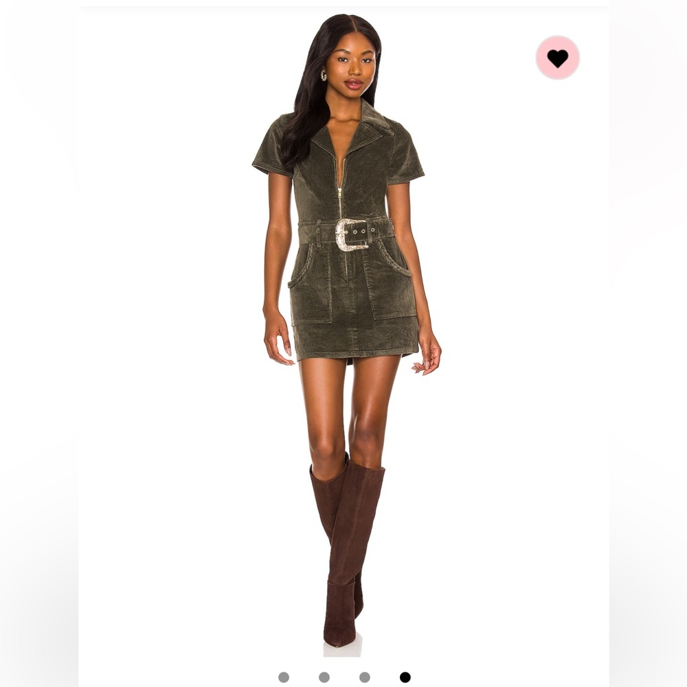 NWT Show Me Your MuMu - Outlaw Dress in Green Corduroy